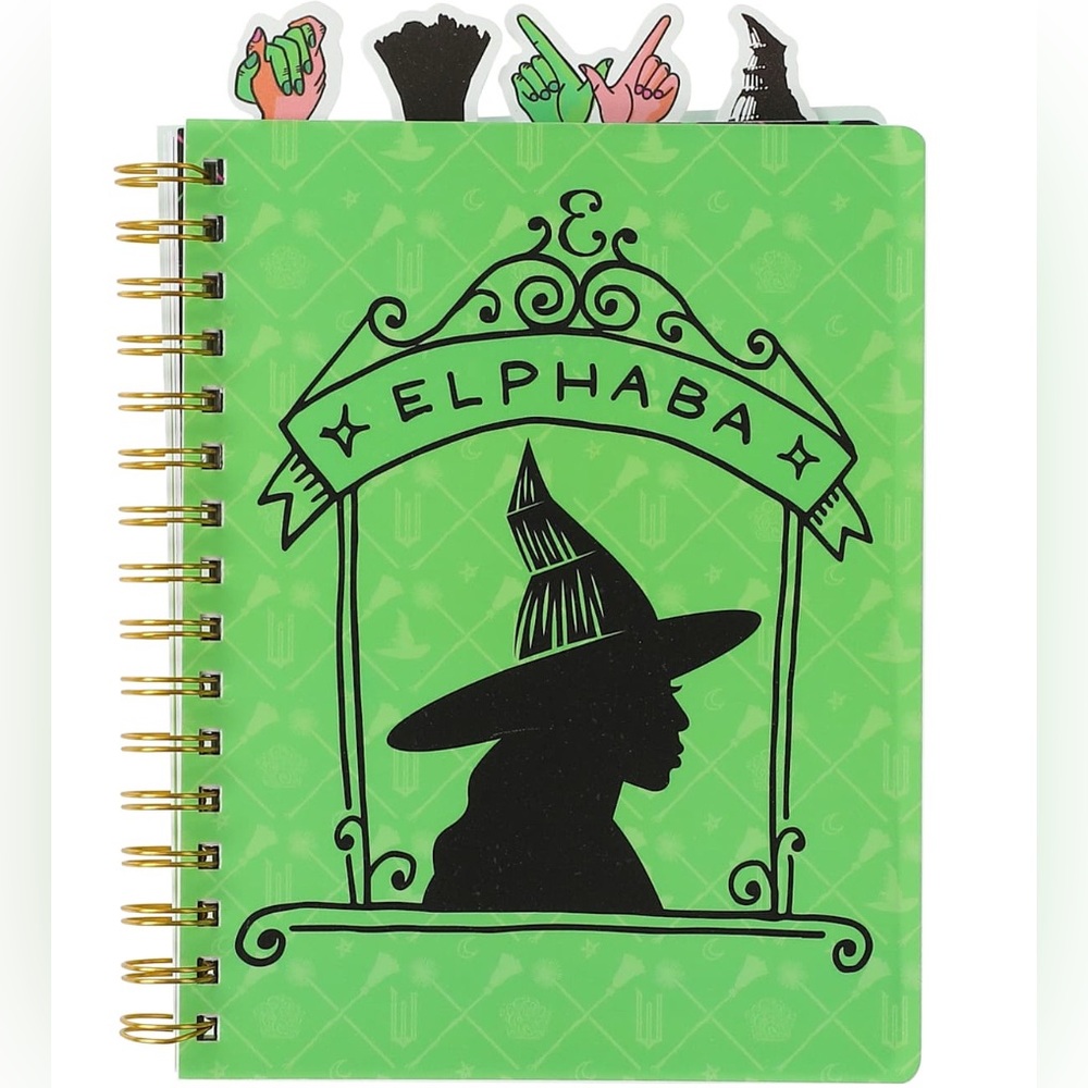 NEW!! Universal’s Wicked Elphaba Spiral-Bound Tabbed Journal (Green)